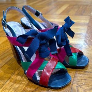 Marc By Marc Jacobs Strappy Lace Up Detail Stacked Heel Sandals